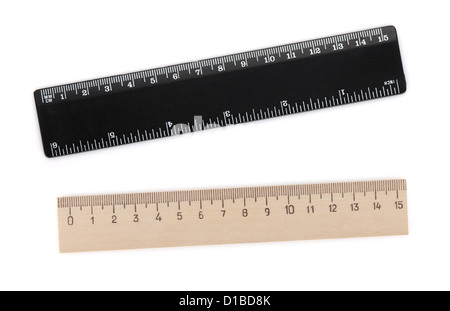 Two rulers. Isolated on white background Stock Photo