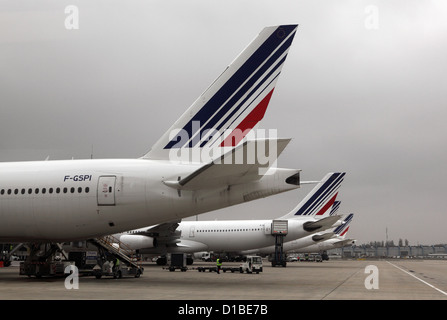 Paris, France, Heckfluegel machines Air France Stock Photo