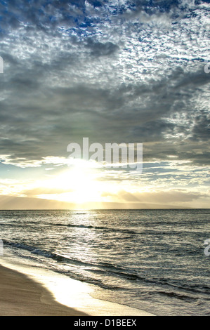 Sunset over beautiful Kaanapali Beach on the Hawaiian Island of Maui. Stock Photo