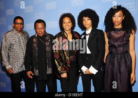 Herbie Hancock, Wayne Shorter, Terri Lyne Carrington, Esperanza Spalding, Corinne Bailey Rae at arrivals for Change Begins Within Benefit Gala Benefiting the David Lynch Foundation, Frederick P. Rose Hall, Jazz at Lincoln Center, New York, NY December 13, 2012. Photo By: Desiree Navarro/Everett Collection/Alamy live news. USA.  Stock Photo