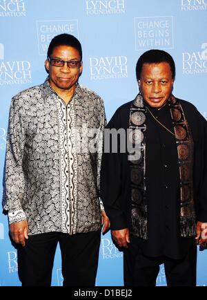 Herbie Hancock, Wayne Shorter at arrivals for Change Begins Within Benefit Gala Benefiting the David Lynch Foundation, Frederick P. Rose Hall, Jazz at Lincoln Center, New York, NY December 13, 2012. Photo By: Desiree Navarro/Everett Collection/Alamy live news. USA.  Stock Photo