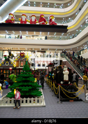 Busy Times Square shopping mall in Causeway Bay, Hong Kong during Christmas