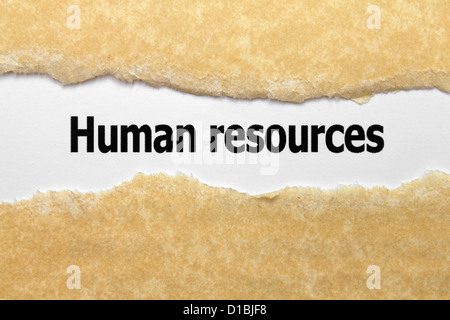 Human resources text Stock Photo