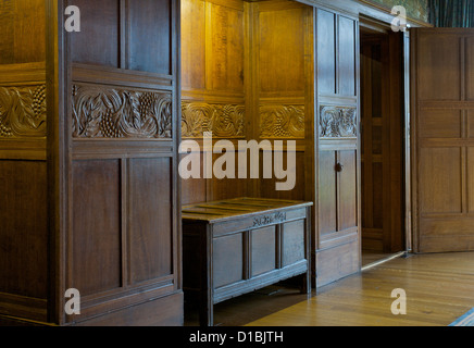 The main hall in Blackwell, 'arts and crafts' house, overlooking Lake ...