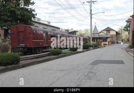 Historic diesel locomotives in New Hope. Pennsylvania, USA. Stock Photo