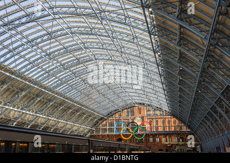 St. Pancras Railway station during the Olympic Games. London. Stock Photo