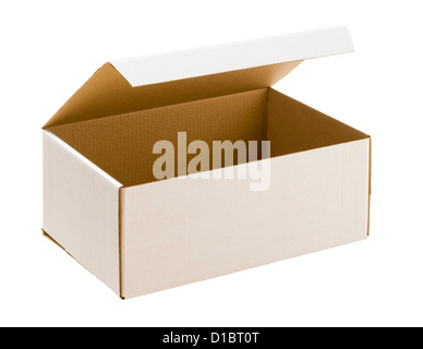 Empty cardboard box. Stock Photo