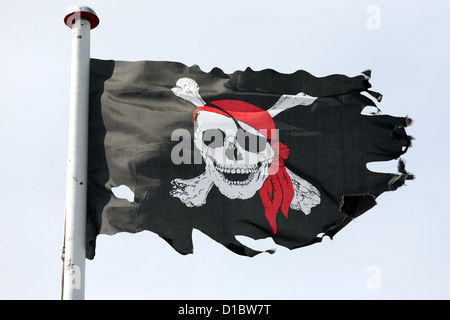 Amrum, Northville, Germany, pirate flag Stock Photo