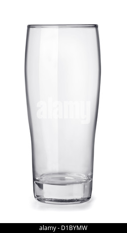 Empty beer glass isolated on white Stock Photo