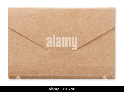 Rough brown envelope isolated on white Stock Photo