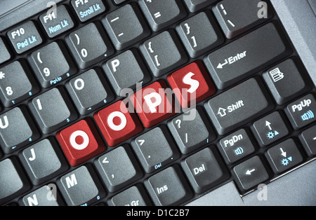 Oops on keyboard Stock Photo