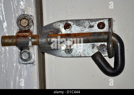 old rusty sliding bolt lock Stock Photo