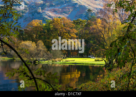 Autumn trees at Ullswater, Lake District National Park. Stock Photo