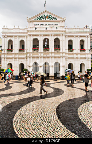 Santa Cada da Misericordia in Senado Square Macau. Stock Photo