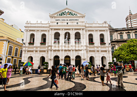 Santa Cada da Misericordia in Senado Square Macau. Stock Photo