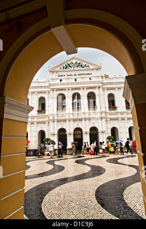 Santa Cada da Misericordia in Senado Square Macau. Stock Photo