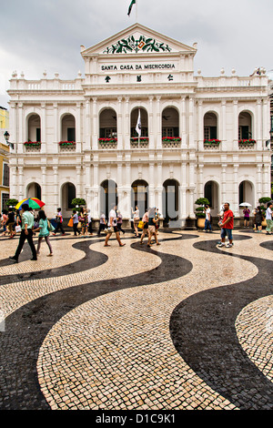 Santa Cada da Misericordia in Senado Square Macau. Stock Photo