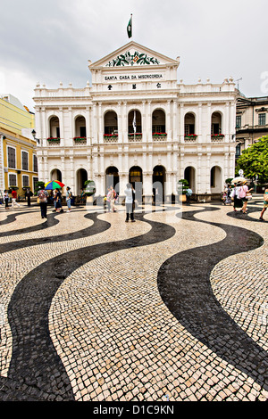 Santa Cada da Misericordia in Senado Square Macau. Stock Photo