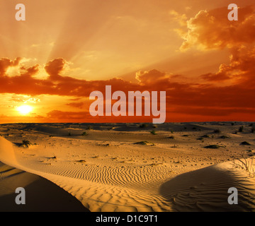 Desert landscape with blue sky Stock Photo - Alamy