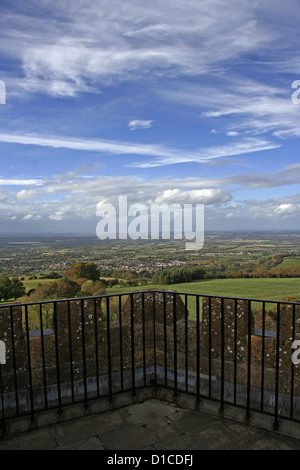 Broadway Tower Worcestershire looking NW to Broadway in autumn Stock Photo