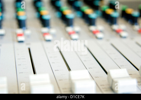 Mixing Console with Buttons and Controllers Stock Photo