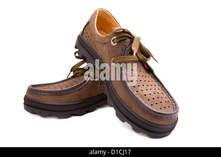 Man's casual shoes, on white background Stock Photo