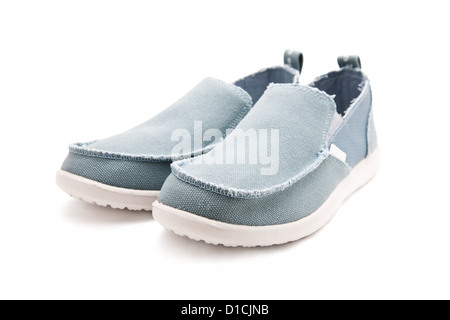 man's casual shoes on white background. Stock Photo