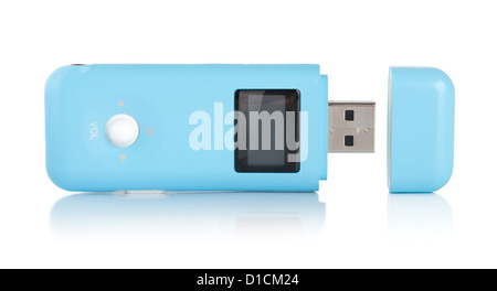 Blue MP3 player isolated on white background Stock Photo