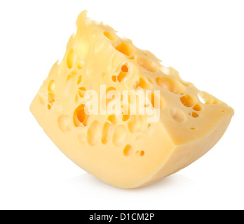 Swiss cheese isolated on a white background Stock Photo