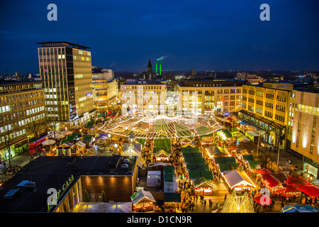 Christmas market in the city center of Essen, Germany, Europe Stock Photo