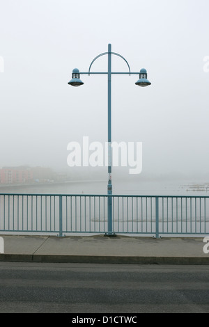 Street Lamp On Bridge, Frankfurt Oder, Germany Stock Photo