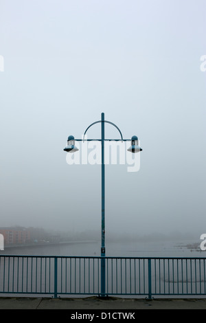 Street Lamp On Bridge, Frankfurt Oder, Germany Stock Photo