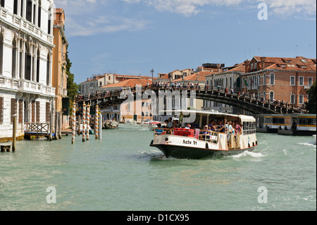 Waterbus on the Grand Canal, Venice, Italy. Stock Photo