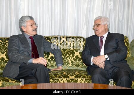 Dec. 16, 2012 - Rome, Rome, Italy - Palestinian President Mahmoud Abbas meets with former Italian Prime Minister Massimo D'Alema during an official visit to Italy, 16 December 2012  (Credit Image: © Thaer Ganaim/APA Images/ZUMAPRESS.com) Stock Photo