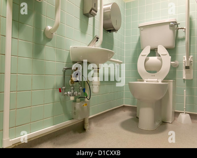 A well equipped disabled toilet in a fashion store Stock Photo