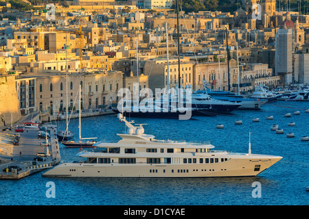 Malta, Vittoriosa, View from Valletta Stock Photo