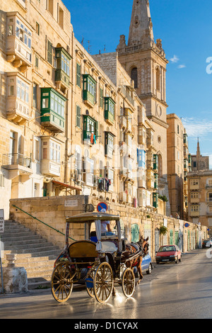 Malta, Street scene in Valletta Stock Photo