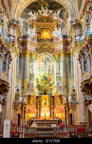 Gilt interior of St. Peters Church, (Peterskirche), built 1702, Vienna, Austria Stock Photo