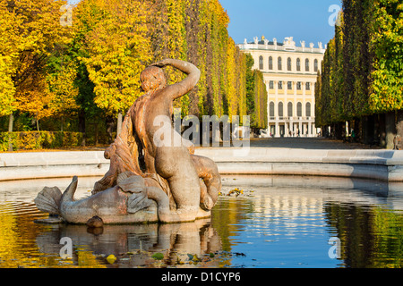 Austria, Vienna, Schonbrunn Palace, Naiad's Fountain in foreground Stock Photo