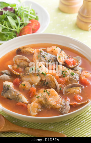 Seafood Tomato Soup Stock Photo