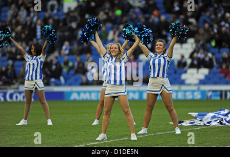 Cheerleaders for Brighton and Hove Albion football club called Gullys Girls 2012 Stock Photo