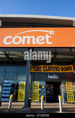 Comet, Catford, South East London, England, UK.17.12.2012 More than 50 Comet stores are to trade for their final weekend as hopes fade over a rescue deal for the stricken consumer electronics chain.Sales offering at least 50% off products, except televisions and laptops, have been launched at 54 stores closing between now and early next week.They are among the 125 store closures already announced by administrator Deloitte in a move expected to result in around 3,000 retail job losses. The remaining 70 stores are expected to be closed by Christmas unless a buyer can be found. Stock Photo