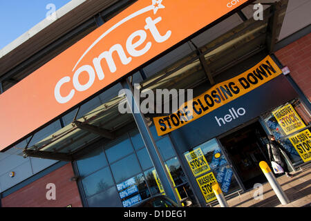 Comet, Catford, South East London, England, UK.17.12.2012 More than 50 Comet stores are to trade for their final weekend as hopes fade over a rescue deal for the stricken consumer electronics chain.Sales offering at least 50% off products, except televisions and laptops, have been launched at 54 stores closing between now and early next week.They are among the 125 store closures already announced by administrator Deloitte in a move expected to result in around 3,000 retail job losses. The remaining 70 stores are expected to be closed by Christmas unless a buyer can be found. Stock Photo