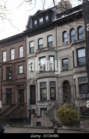 Classic Limestone apartment house in Park Slope Brooklyn, NY. Stock Photo