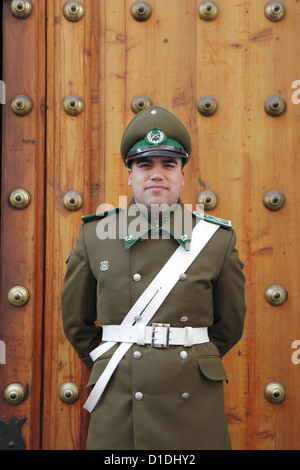 guard, Palacio de La Moneda (Coin Palace), Santiago, Chile Stock Photo ...