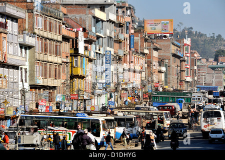 main street a major trade route to Tibet  Banepa Nepal Stock Photo