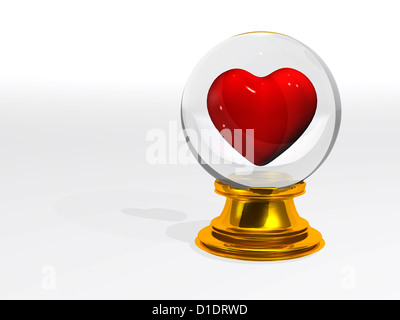 crystal ball with a heart inside Stock Photo