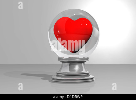 crystal ball with a heart inside Stock Photo
