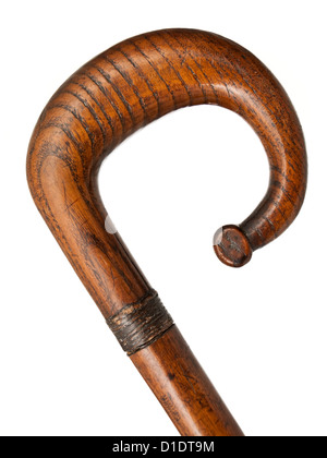 Close-up of antique wooden walking stick Stock Photo