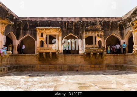 Queens Bath, part of the royal enclosure, Hampi, India Stock Photo